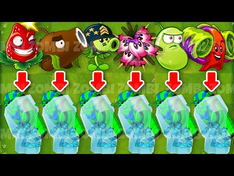 PvZ 2 Plants With 5 Plant Food VS 7 Frozen Pharaoh Zombie - Who Will Win?