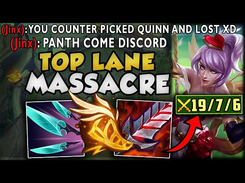 My Quinn Dominated Top Lane SO HARD The Enemy ADC Had A Meltdown XD