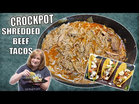 SHREDDED BEEF TACOS CROCKPOT RECIPE | Slow Cooker...
