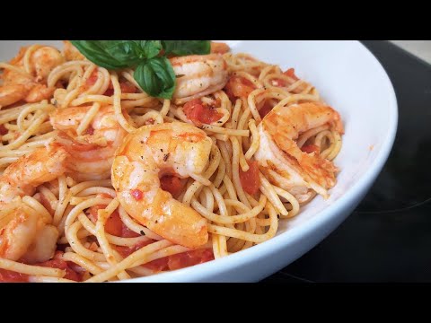 🍤 Espaguetis con langostinos o gambas al ajillo en 15 minutos.. 🍝 #espagueti #espaguetis #espaguete