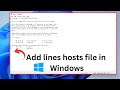 How to Edit Hosts File in Windows 11/10/7 | Add Lines in Hosts File