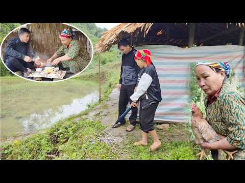 She caught a stray chicken to eat, and immediately the chicken's owner came looking for her.
