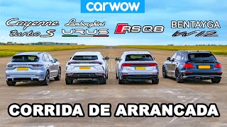 Lamborghini Urus x Audi RSQ8 x Bentley Bentayga x Porsche Cayenne Turbo S: CORRIDA DE ARRANCADA