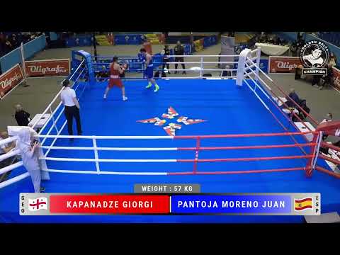 06-04-2022(57kg)BOXING KAPANADZE Giorgi GEO რუმინეთში აშკარა უპირატესობით გამარჯვება პირველ ბრძოლაში