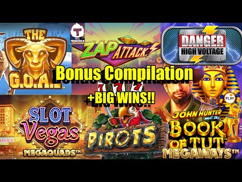 Thumbnail for video: Bonus Compilation Zap Attack, Book Of Tut Megaways, Danger HV & Much More + Community BIG WINS!!