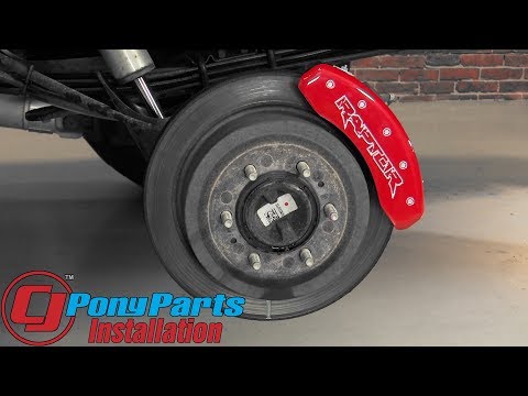 F-150 Raptor MGP Brake Caliper Cover Set With Silver Raptor Logo Red 2012-2014 Installation