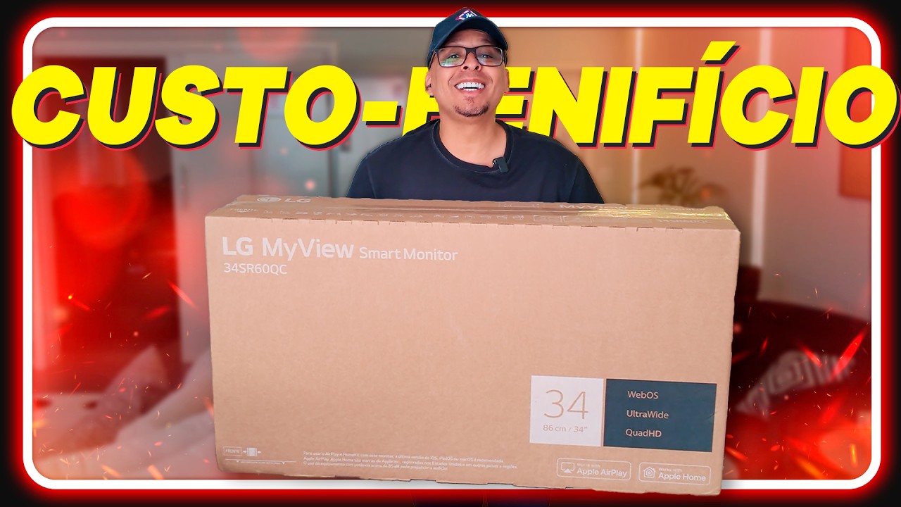 BOM E BARATO? Monitor Custo beneficio? LG 34 polegadas! Monitor LG - 34" 34SR60QC. Monitor curvo 