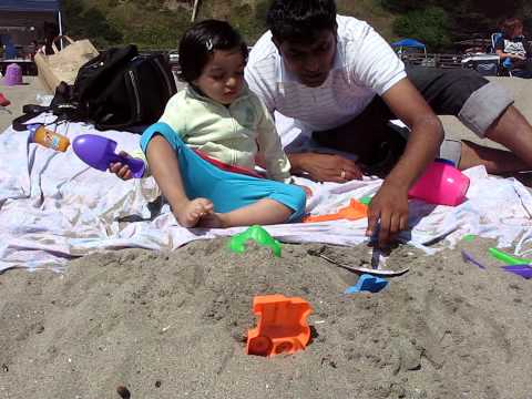 Aarushi playing with sand
