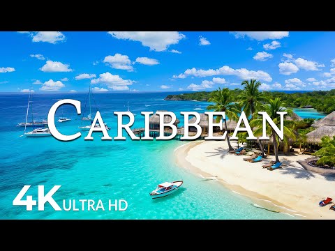 FLYING OVER CARIBBEAN (4K UHD) – Soothing Music Along With Beautiful Nature Video - 4K Video ULTRAHD