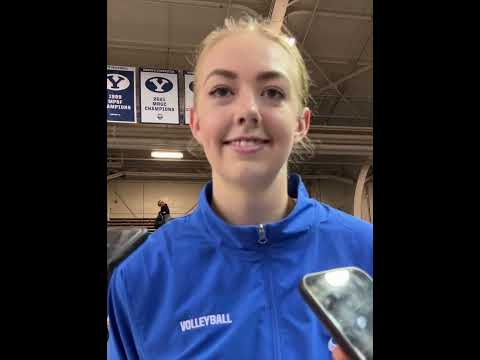 BYU MB Whitney McEwan-Llarenas after 3-0 win over No. 20 Houston