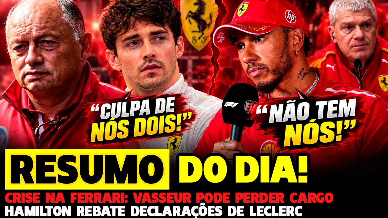 🚨CRISE NA FERRARI: VASSEUR PODE SER DEMITIDO E HAMILTON REBATE DECLARAÇÃO DE LECLERC | FÓRMULA 1