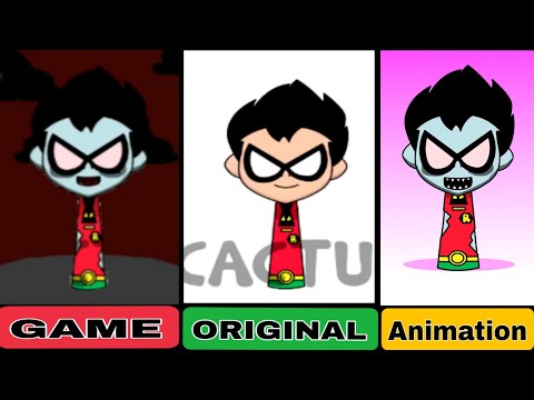 All Phases of Robin (Teen Titans Go!) in Sprunki | Game vs Original vs Animation