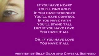 Crystal Bernard - If You Have Love ( + lyrics 1996)