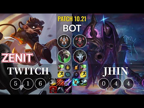 HLE Zenit Twitch vs Jhin Bot - KR Patch 10.21