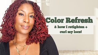 Refreshing My Color and Styling My Microlocs || Wella Color Charm 7RR Review