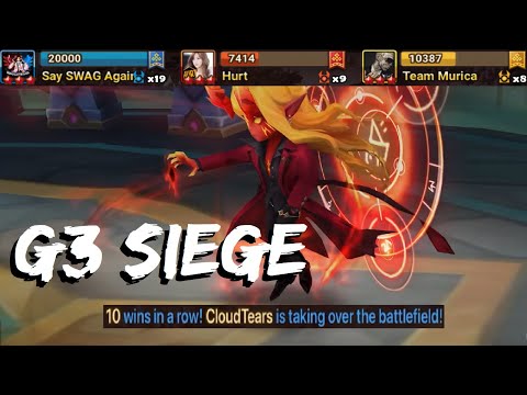 Tesarion is the KING of Siege!! vs. Hurt and Team Murica (G3 Siege - Summoners War)
