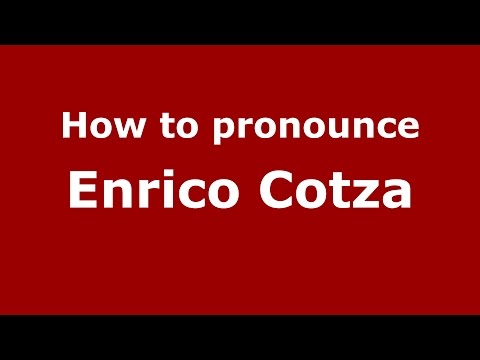 How to pronounce Enrico Cotza (Italian/Italy)  - PronounceNames.com