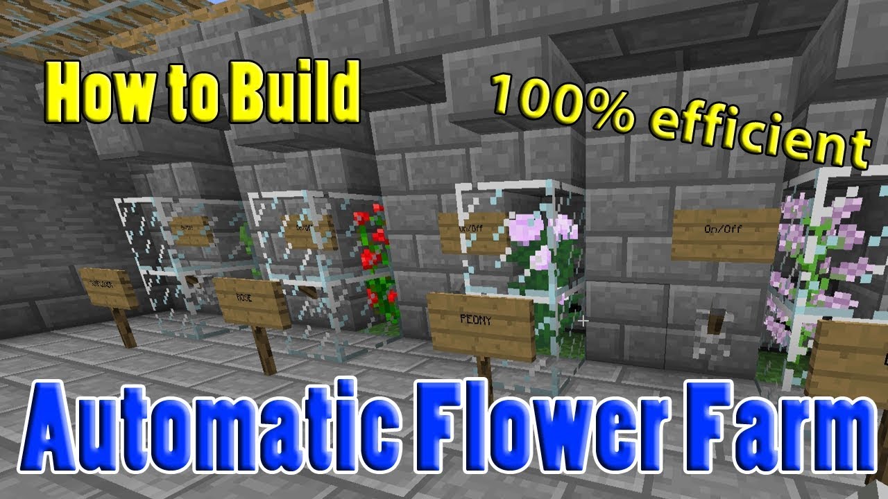 Automatic Flower Farm Tutorial Minecraft 1.17 tested | 100% Efficient (tested 2021)