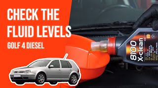 Youtube thumbnail of video "How to check the fluid levels Golf 4 1.9 TDI 📏"