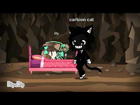 Cartoon cat takes care of kid