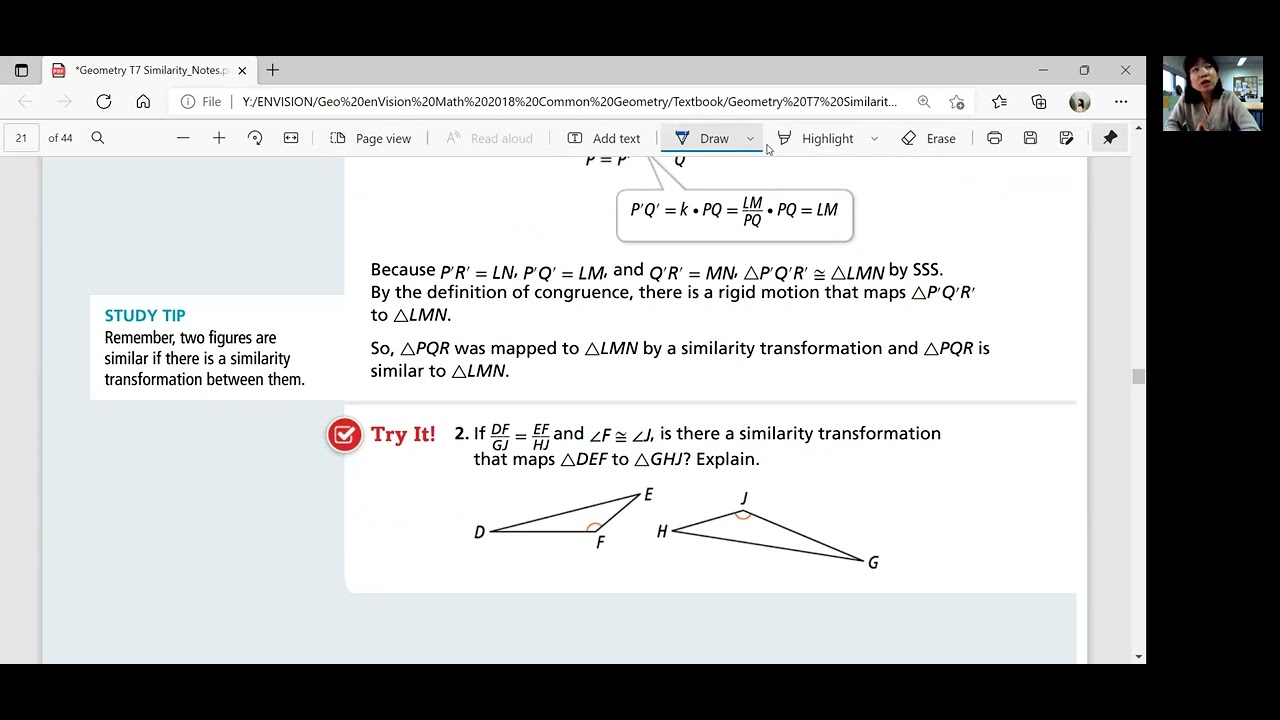 EnVision Geometry 7-3: Proving Triangles Similar