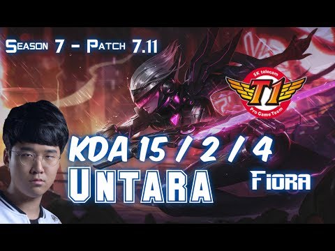 SKT T1 Untara FIORA vs JAYCE Top - Patch 7.11 KR Ranked