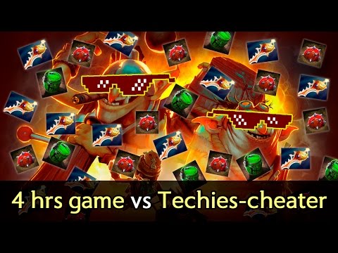4 hours game vs Techies cheater/scripter — Rapiers vs Megacreeps comeback