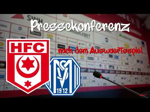 25. Spieltag 2022/23: SV Meppen - Hallescher FC | Pressekonferenz nach dem Spiel