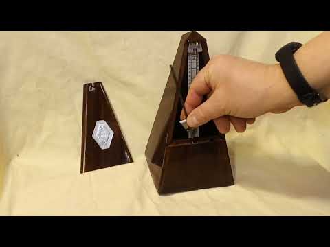 Fully Restored Paquet Antique Maelzel Bell Metronome 1900s Walnut / Fruitwood, Has Silver Trim image 16