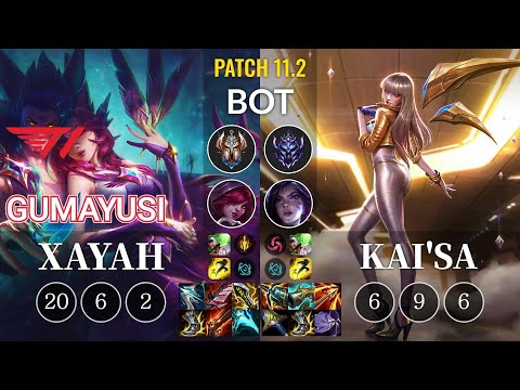 T1 Gumayusi Xayah vs Kai'Sa Bot - KR Patch 11.2