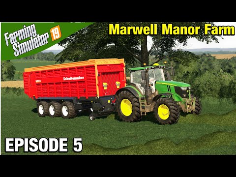 SILAGE MAKING Farming Simulator 19 Timelapse - Marwell Manor Farm FS19 Episode 5