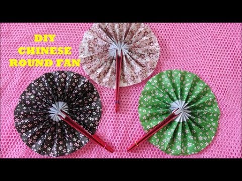 DIY Chinese Round Fan Tutorial ~ Paper Fan making ~Origami Paper Hand Fan ~ Steps