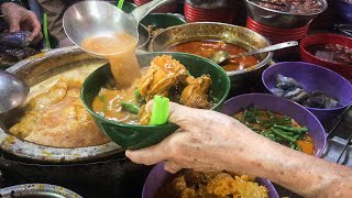 Traditional Hawker Street Food in Kuala Lumpur | Madras Lane Petaling Street Curry Laksa & More