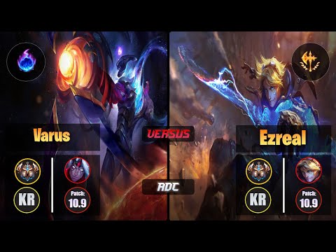 Challenger VARUS [Arcane Comet] (ADC) VS  EZREAL - Challenger KR Patch 10.9