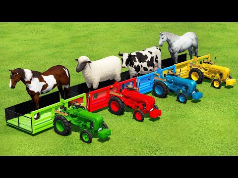 TRANSPORTING COWS WITH COLORED ISEKI TRACTORS & MAN TRUCKS - Farming Simulator 22