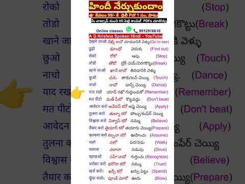 daily use hindi sentences in telugu and English | spoken hindi through telugu 298 | Hindi to Telugu