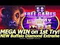 MEGA BIG WIN! NEW Buffalo Diamond Extreme! 58 4x Free Games Triggered and Max Bet Backup Spin Bonus!