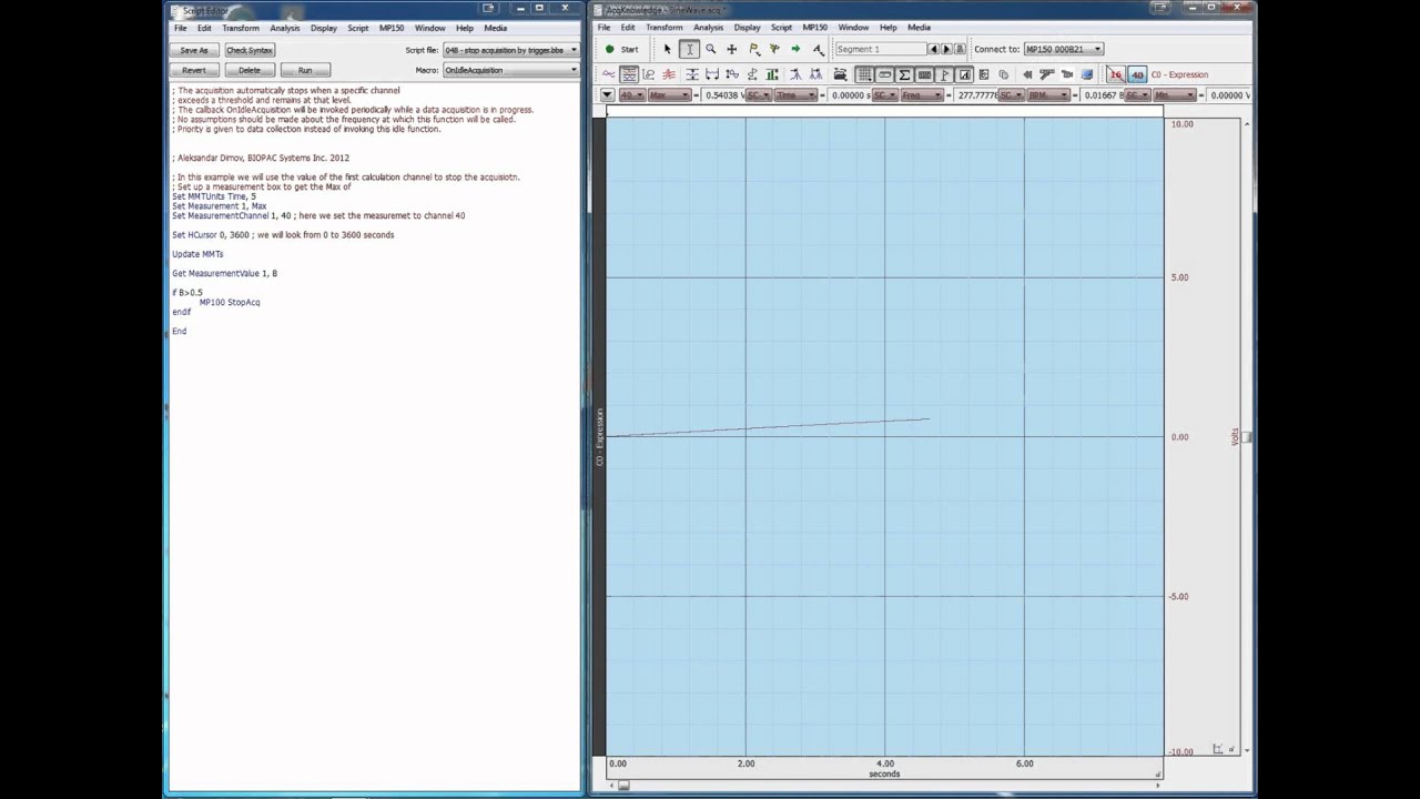 Scripting - stop data acquisition by trigger