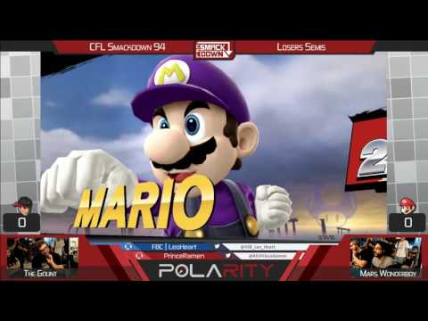 CFL Smackdown 94 WiiU Arcadian - MarsWonderBoy (Mario) vs The Gount (Ryu) - Losers Semis