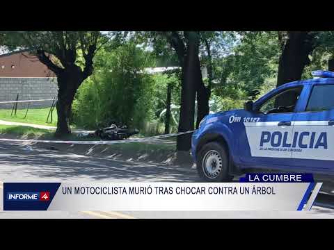 UN MOTOCICLISTA MURIÓ TRAS CHOCAR CONTRA UN ARBOL EN LA CUMBRE