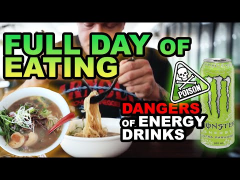 FULL DAY OF EATING (POST DIET) | DANGERS of Energy Drinks (Scientific Review)