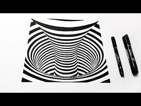 3D Drawing Teleport Black Hole Optical Illusion
