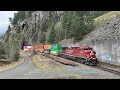 Out Of The Tunnel CPKC 148 Intermodal Train Yale BC Canada 13MAR25 CP AC4400CWM 8003 Leading