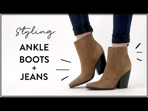 How to Style ANKLE BOOTS and JEANS (Skinny, Flare,...