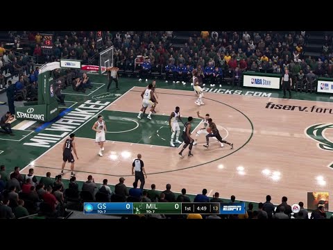 NBA LIVE 19 - Golden State Warriors vs Milwaukee Bucks - CPU SIM PS4 PRO Full Game - HD