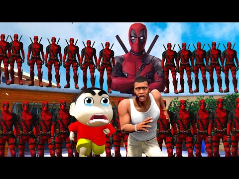 GTA 5 !! 1000 DEADPOOL ATTACK ON SHINCHAN AND FRANKLIN IN GTA 5 TAMIL