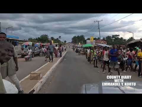 DRIVE THROUGH SANNIQUALLIE CITY NIMBA COUNTY NORTHERN LIBERIA WEST AFRICA