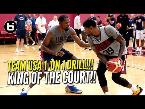 USA BASKETBALL CRAZY 1 ON 1 DRILL! Kevin Durant vs Paul George & More!!!