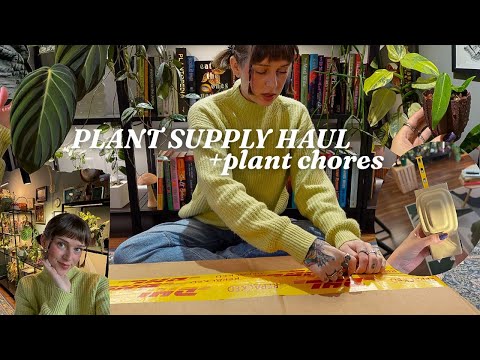 unboxing + using new plant supplies! (rousseau plant care 🌿)