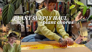 unboxing + using new plant supplies! (rousseau plant care 🌿)